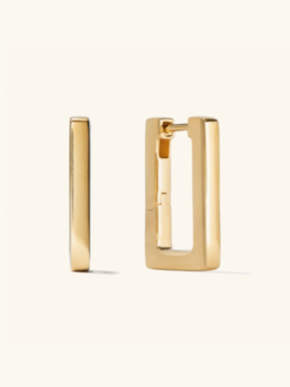 New Mejuri Block Large Hoops in Gold Vermeil